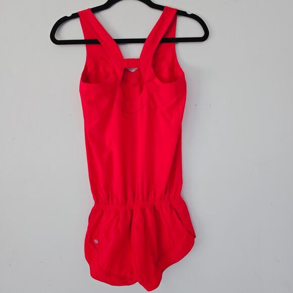 Lululemon Speedy Runsie Red Orange Romper Women's Size 2 - Picture 4 of 7